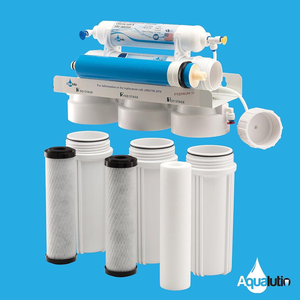 Aqua Lutio AquaLutio, Premium 5-Stage Reverse Osmosis Filtration Home System For Clean And Healthy Drinking Water  75 GPD. EZ Instruction
