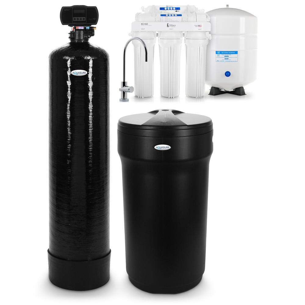 Aquasure Reverse Osmosis System & Whole House Water Softener Package for 2-4 Bathrooms