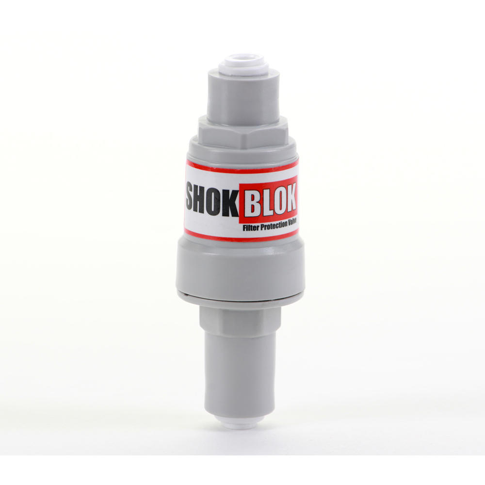 Hydronix Shok Blok SB-FPV-70 Water Filter Pressure Regulator Protection Valve for RO & Filter Systems - 1/4" QC Ports, 70 PSI