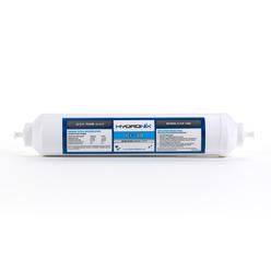 Hydronix ICF-10Q Inline Reverse Osmosis Post, Fridge & Ice Coconut GAC Water Filter 2000 Gal, 1/4" Quick Connect