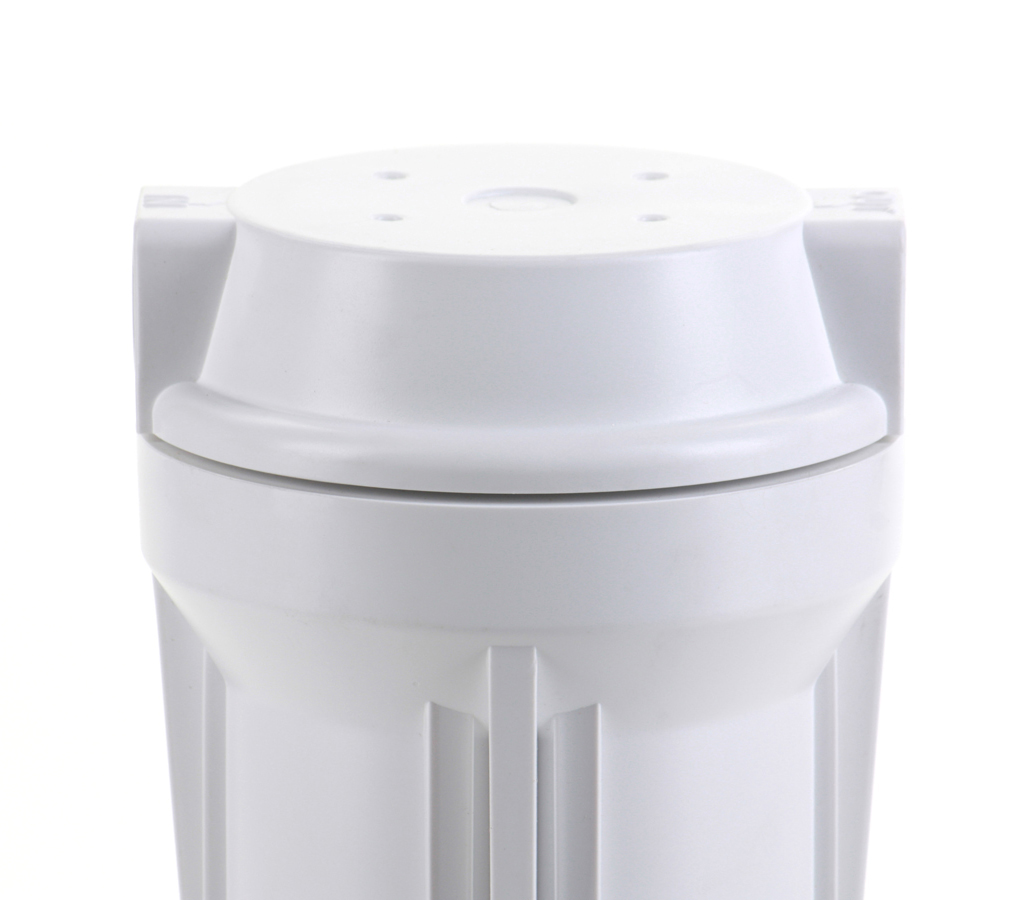Hydronix HF2-10WHWH14, 10" White Housing with White Flat Cap For RO & Filtration Systems, 1/4" Ports