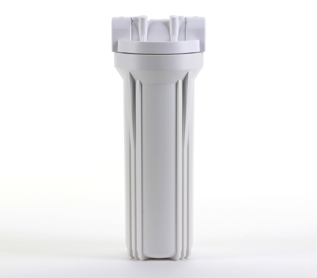 Hydronix HF3-10WHWH14, 10" White Housing with White Rib Cap For RO & Filtration Systems, 1/4" Ports