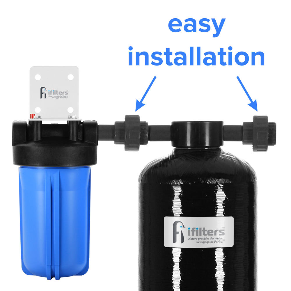 iFilters Whole House Water Filter System for Chlorine Lead Mercury Herbicides Pesticides VOCs & More - 600,000 gal w/ Pre-filter