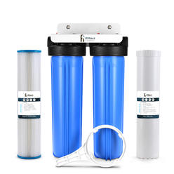 iFilters Well Water Whole House Filtration System 20" Dual Stage Complete Commercial Grade Sediment Odor Taste Rust 1" Ports