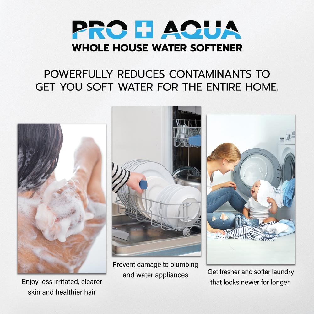PRO+AQUA Whole House Water Softener High Demand Heavy Duty 80,000 Grain Capacity 1" Ports