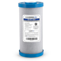 Hydronix CB-45-1001 Whole House Commercial Hydroponics RO NSF Activated Carbon Block Water Filter, 4.5" x 10", 1 Micron