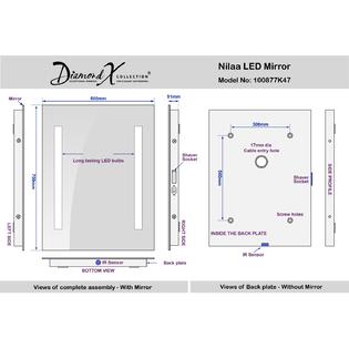 Diamond X Collection Ambient Bathroom Mirror With Demister