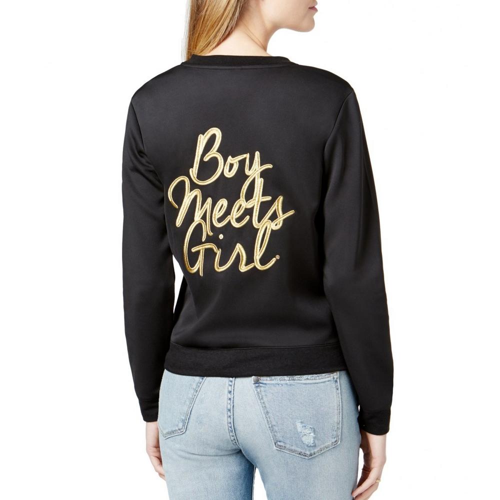 Boy Meets Girl Boy Meets Girl Women S Embroidered Logo Bomber