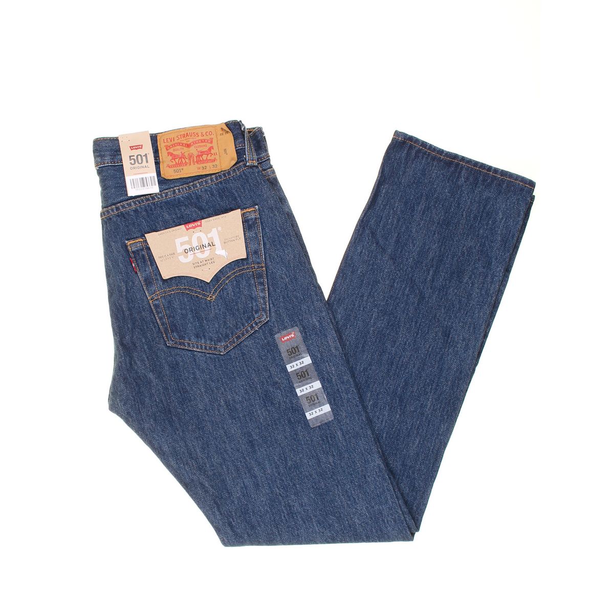 Levi's LEVIS Men's 501 Original Button Fly Straight Leg Jeans