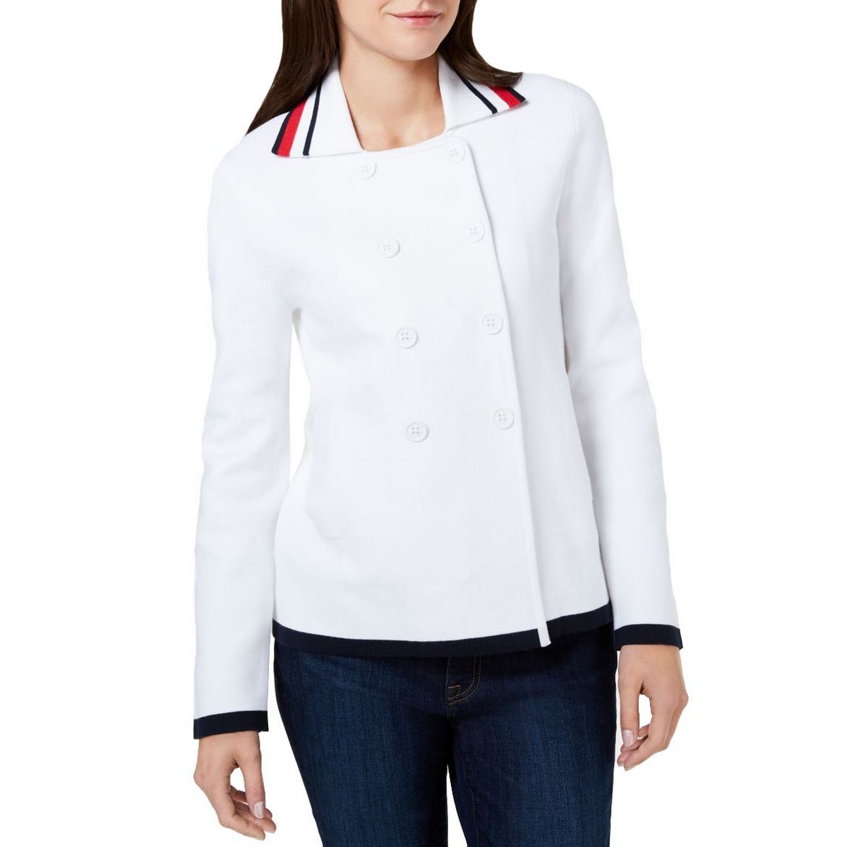 Tommy Hilfiger Wmns Tj 90s Blocked Rugby Ls Shirt Women Peacoat Graffiti Tommy Hilfiger Double Ted Pea Coat