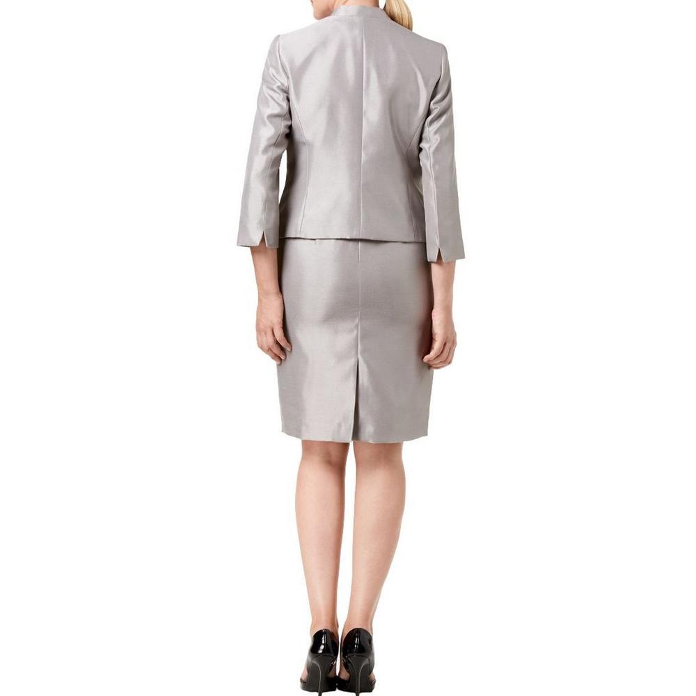 Le Suit LE SUIT Women's Petite Shiny Jacket & Sheath Dress Suit Two-Piece