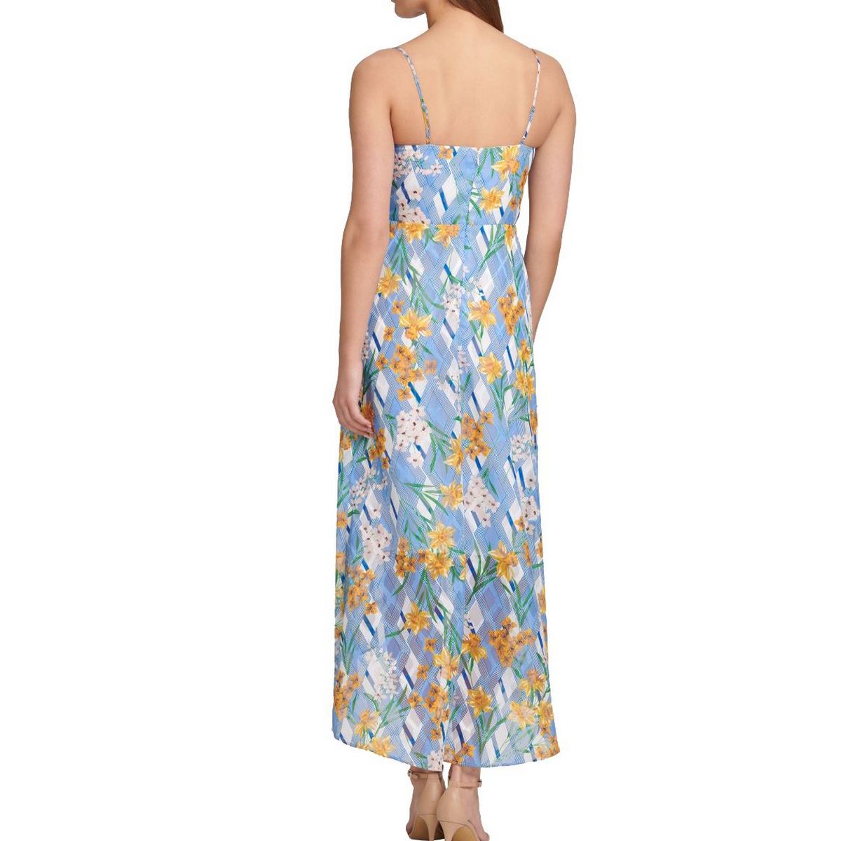 Kensie KENSIE Women's Floral Print Ruffle-trim Maxi Dress