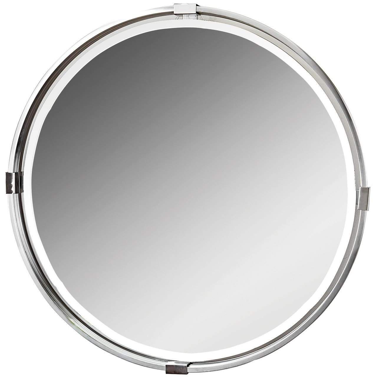 Crl Brushed Nickel Round Mirror Clips Set