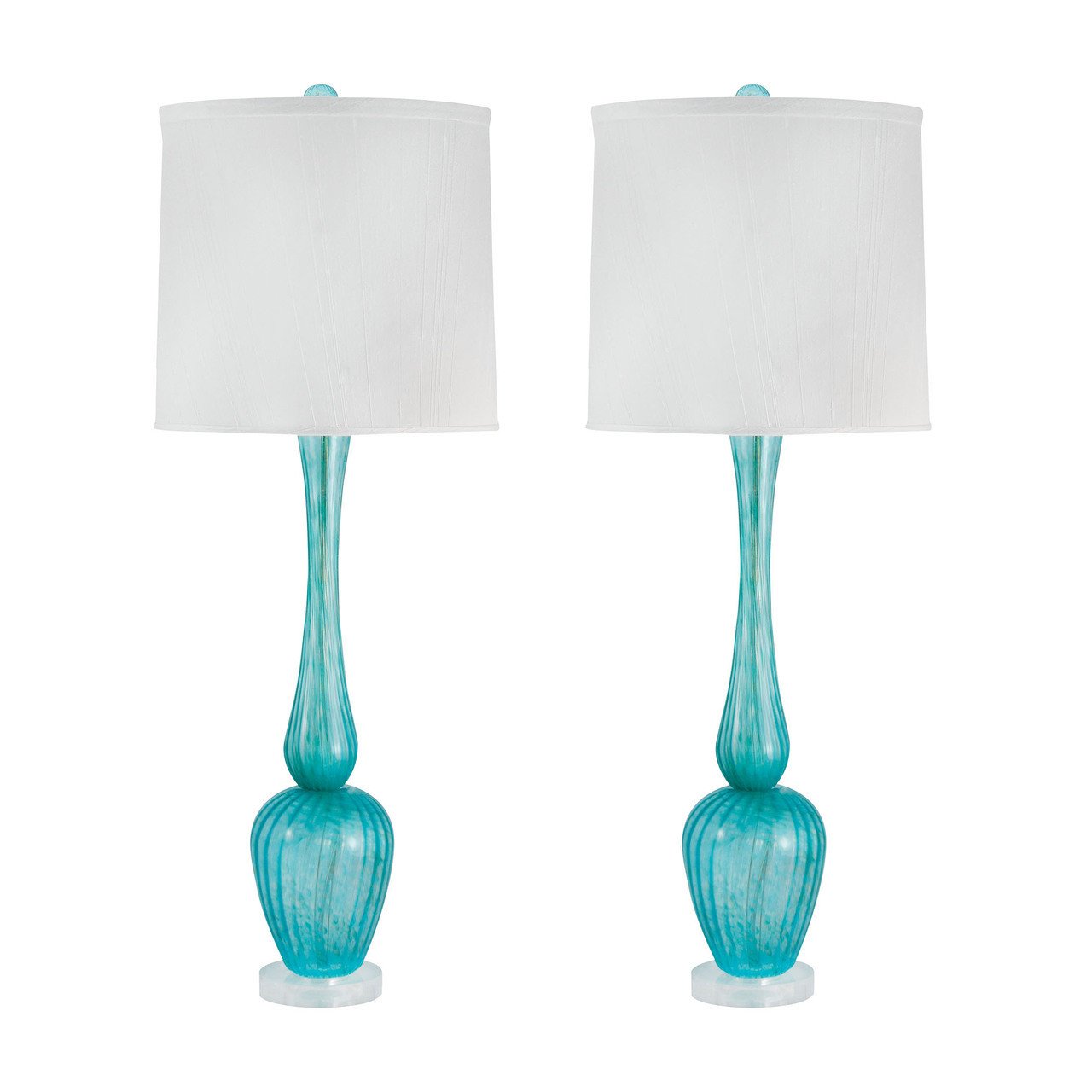 Lamp Works New Product  Serrated Venetian Glass Table Lamp In Blue 315/S2 Sold by VaasuHomes