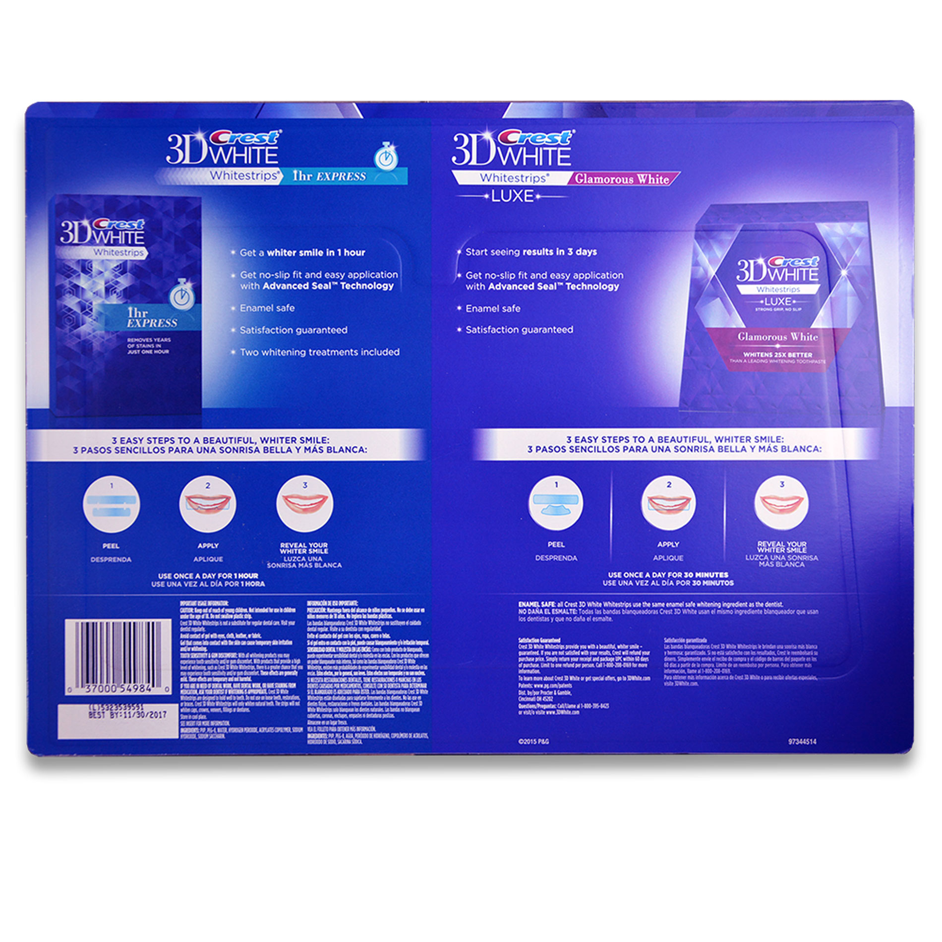 Crest 3d White Luxe Glamorous Whitestrips And 1hr Express