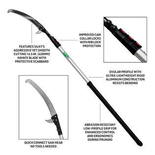 16' Notch Sentei 3 Section Telescoping Aluminum Polesaw - Greener Gardner 16' Notch Sentei 3 Section Telescoping Aluminum Polesaw - Greener Gardner