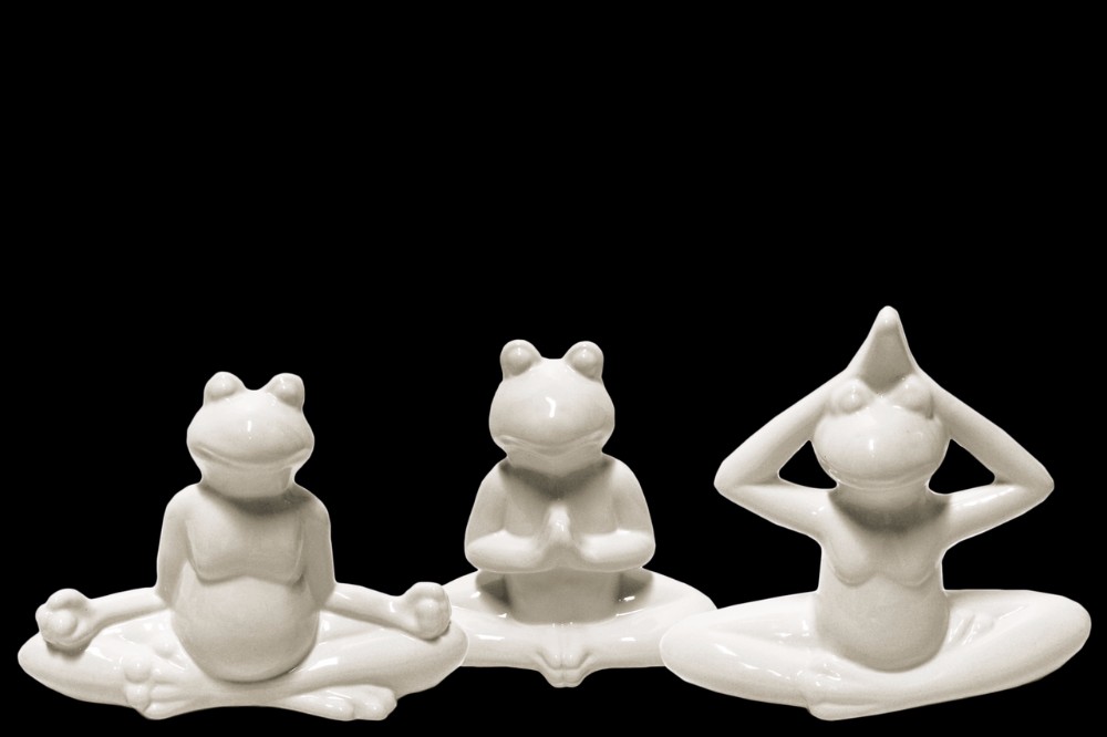 meditating frog figurine in