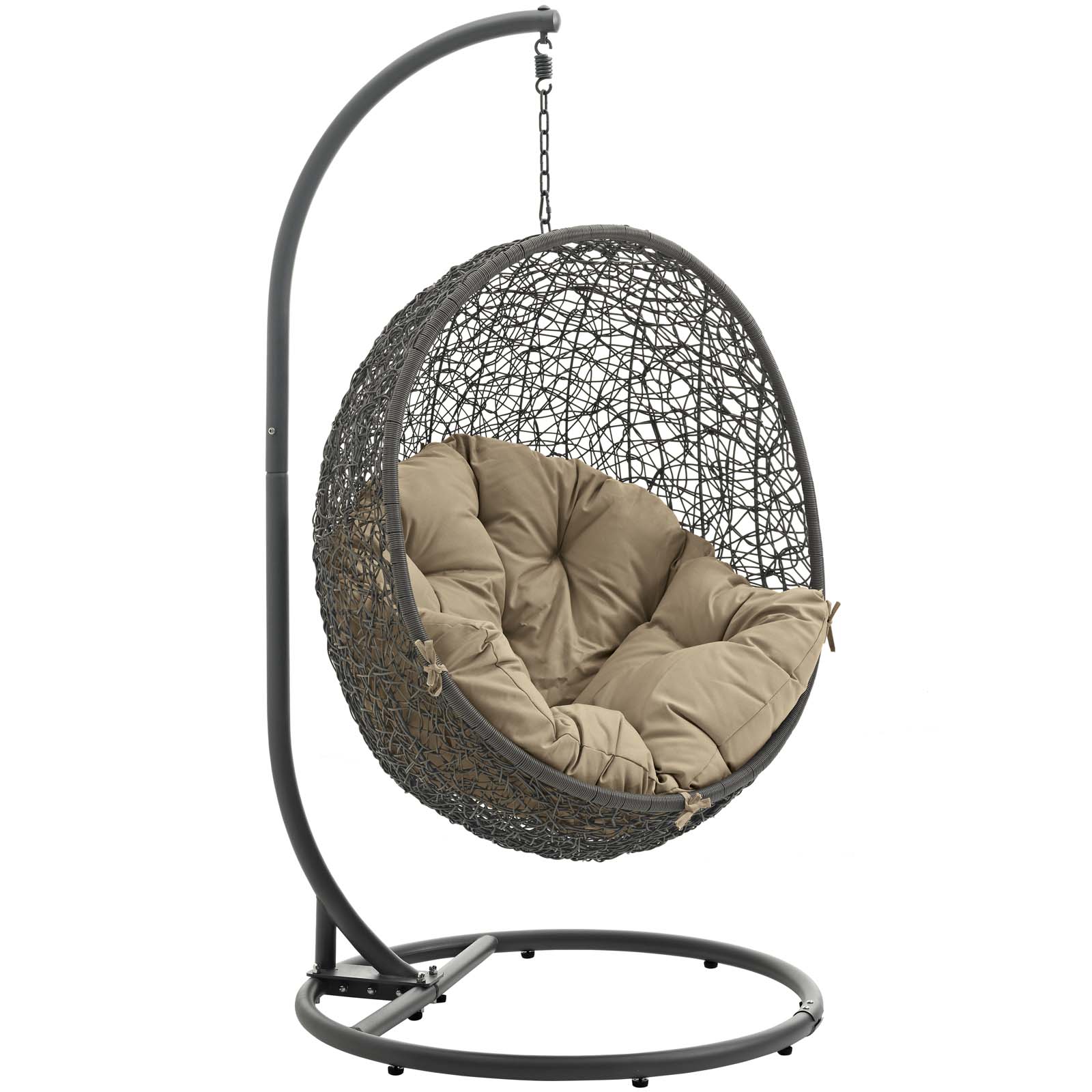 Patio Swing Cover Modway Hide Outdoor Patio Swing Chair With Stand Gray Mocha