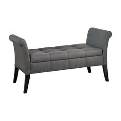 Furniture Of America Doheny Collection Contemporary Style Dark Finish Wood Legs And Gray Flax Fabric Upholstered Bedroom Storage Bench Furniture Of America Doheny Collection Contemporary Style Dark Finish Wood Legs And Gray Flax Fabric Upholstered Bedroom Storage Bench