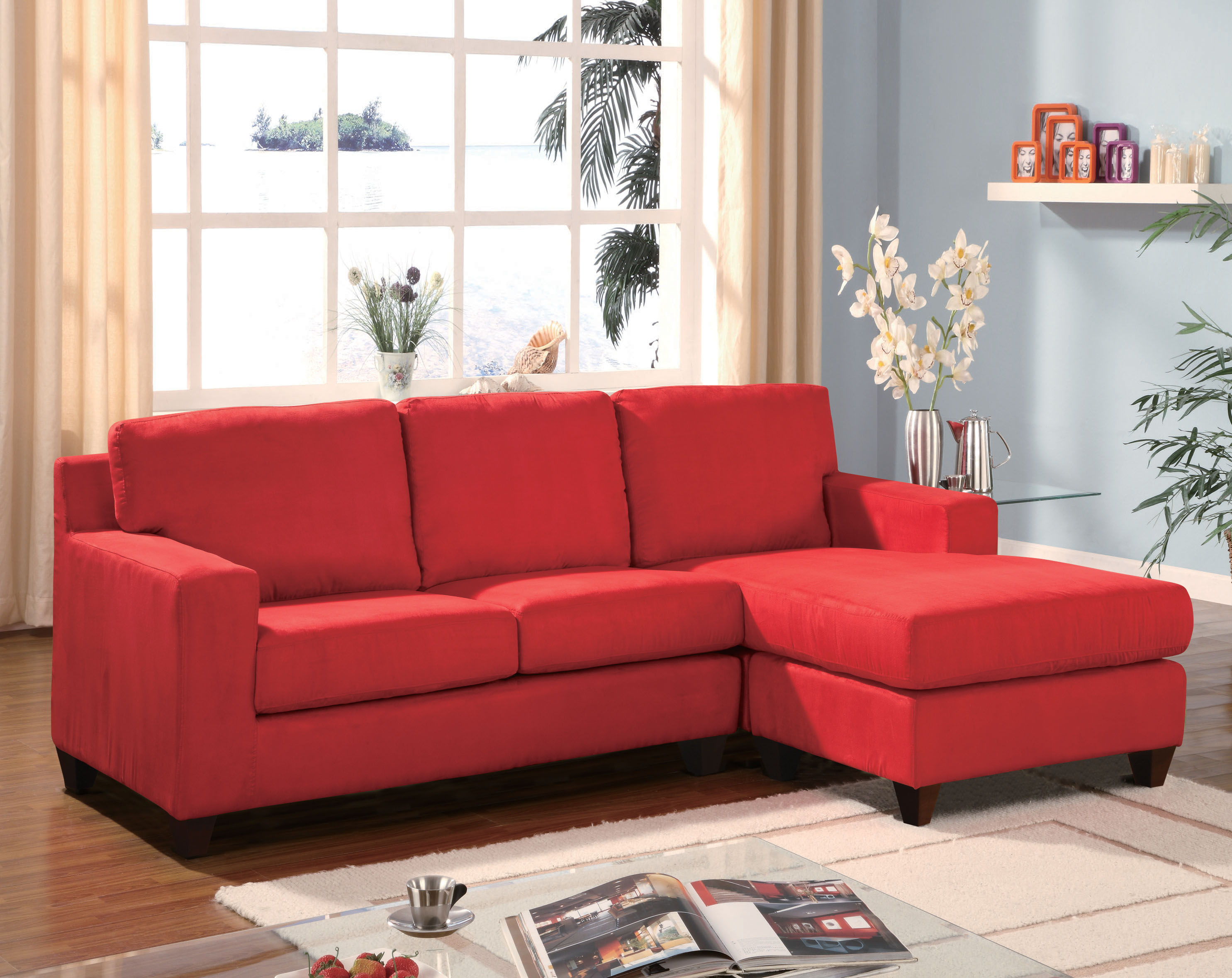 Red Sectional Sofa Chaise Acme United Furniture Vogue Sectional Sofa Rev Chaise Red Mfb 5917