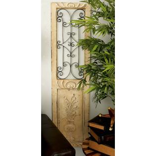 Benzara 52733 Wood Metal Wall Panel Wall Decor