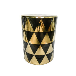 Sagebrook Home Modish Ceramic Garden Stool In Black And Gold - Gold Metal Garden Stool Sagebrook Home Modish Ceramic Garden Stool In Black And Gold - Gold Metal Garden Stool