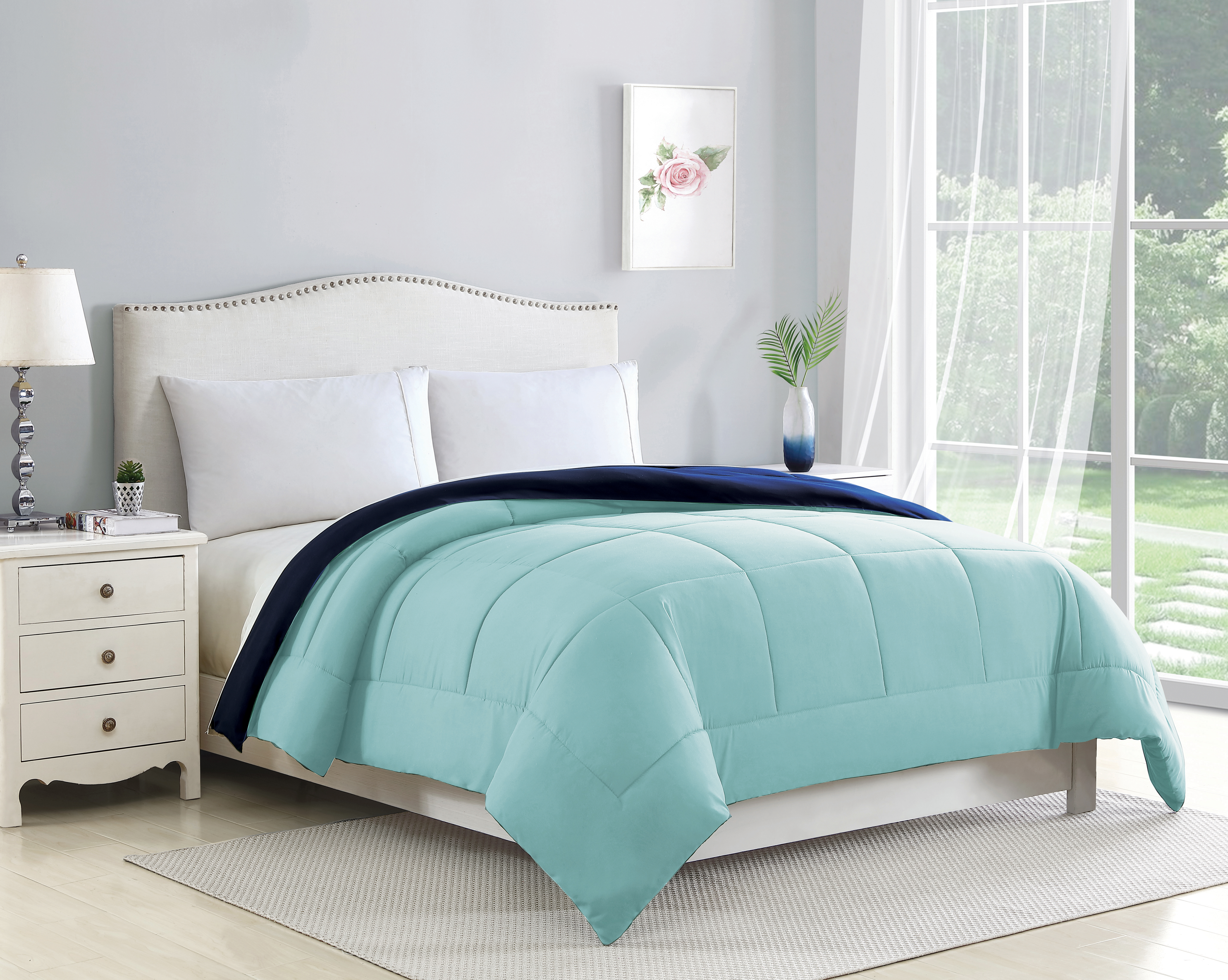 Bibb Home 2-Tone Reversible Down Alternative Comforter - 4 Colors
