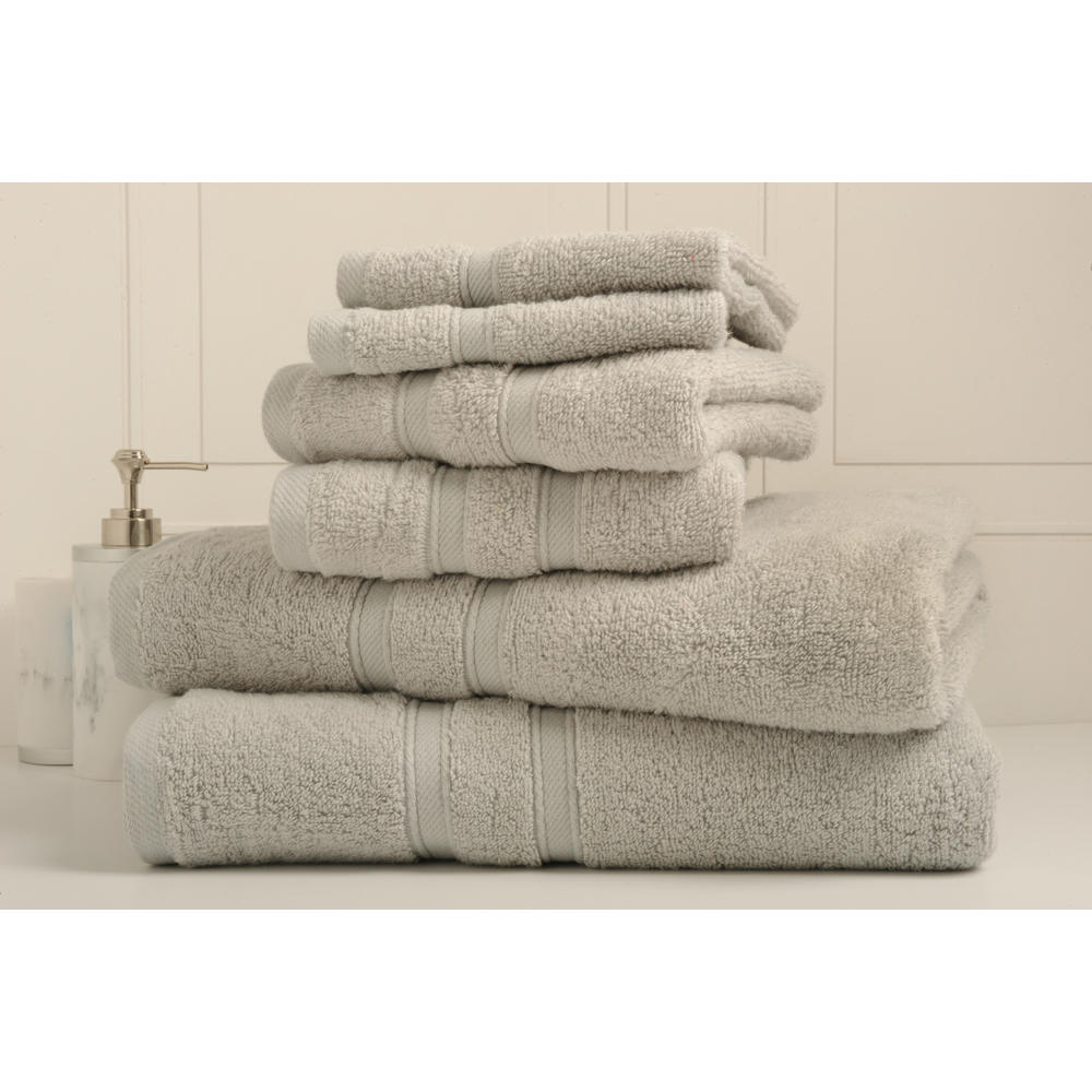Bibb Home 6-Piece Zero Twist Cotton Towel Set