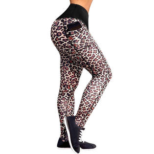 New Women Leopard Print Spliced Butt Lifting Workout Leggings