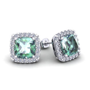 Superjeweler 3 1 2 Carat Cushion Cut Green Amethyst And Halo