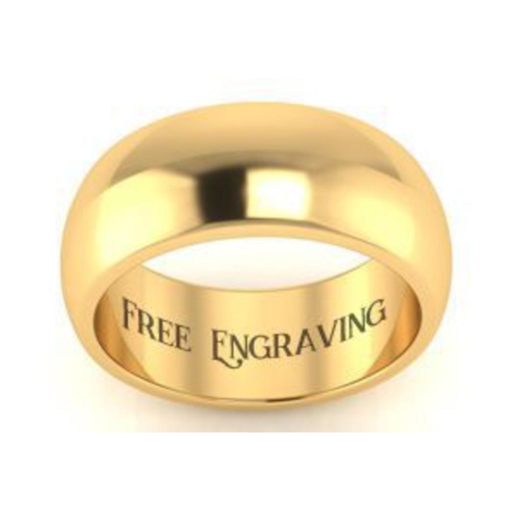 SuperJeweler 10K Yellow Gold 8MM Comfort Fit Ladies and Mens Wedding Band With Free Engraving