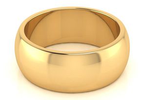 SuperJeweler 10K Yellow Gold 8MM Ladies and Mens Wedding Band With Free Engraving