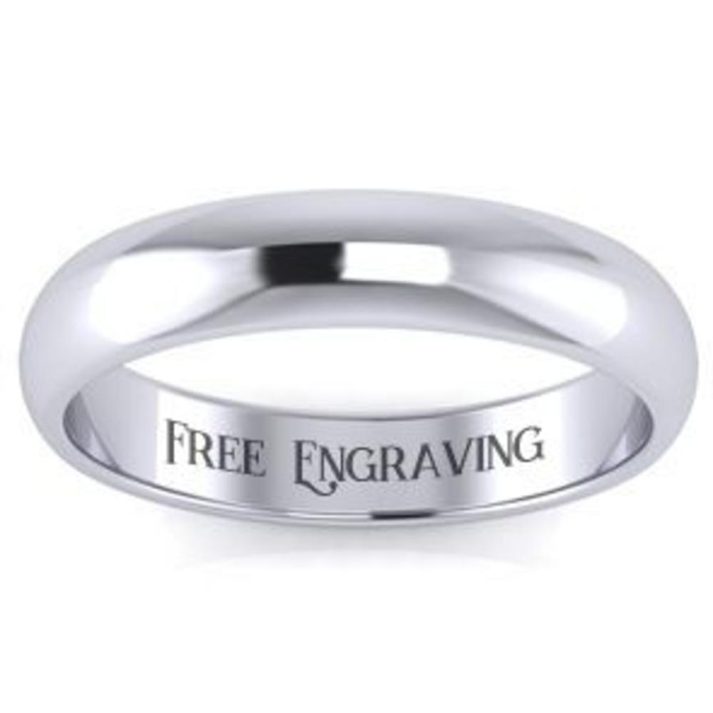 SuperJeweler 14K White Gold 4MM Ladies and Mens Wedding Band With Free Engraving