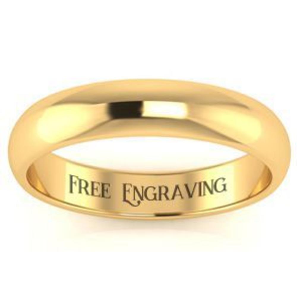 SuperJeweler 10K Yellow Gold 4MM Ladies and Mens Wedding Band With Free Engraving