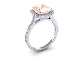Superjeweler 3 1 2 Carat Cushion Cut Morganite And Halo Diamond