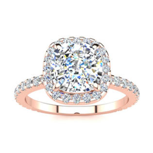 Superjeweler 2 1 2 Carat Cushion Cut Halo Diamond Engagement Ring