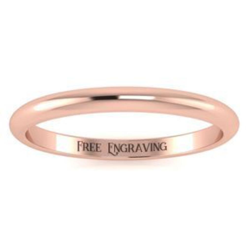 SuperJeweler 10K Rose Gold 2MM Heavy Comfort Fit Ladies and Mens Wedding Band With Free Engraving