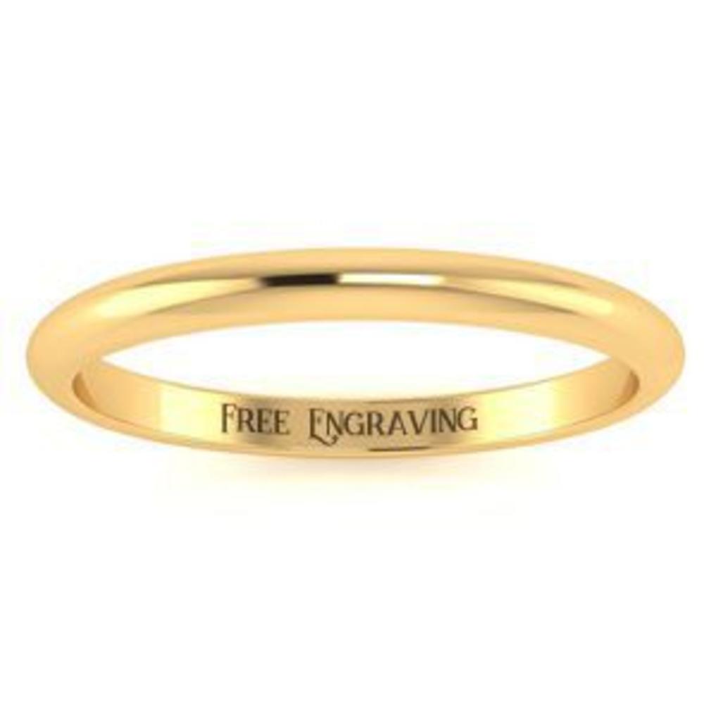 SuperJeweler 18K Yellow Gold 2MM Heavy Comfort Fit Ladies and Mens Wedding Band With Free Engraving