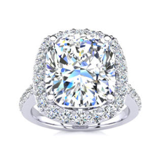 Superjeweler 4 1 2 Carat Cushion Cut Halo Diamond Engagement Ring