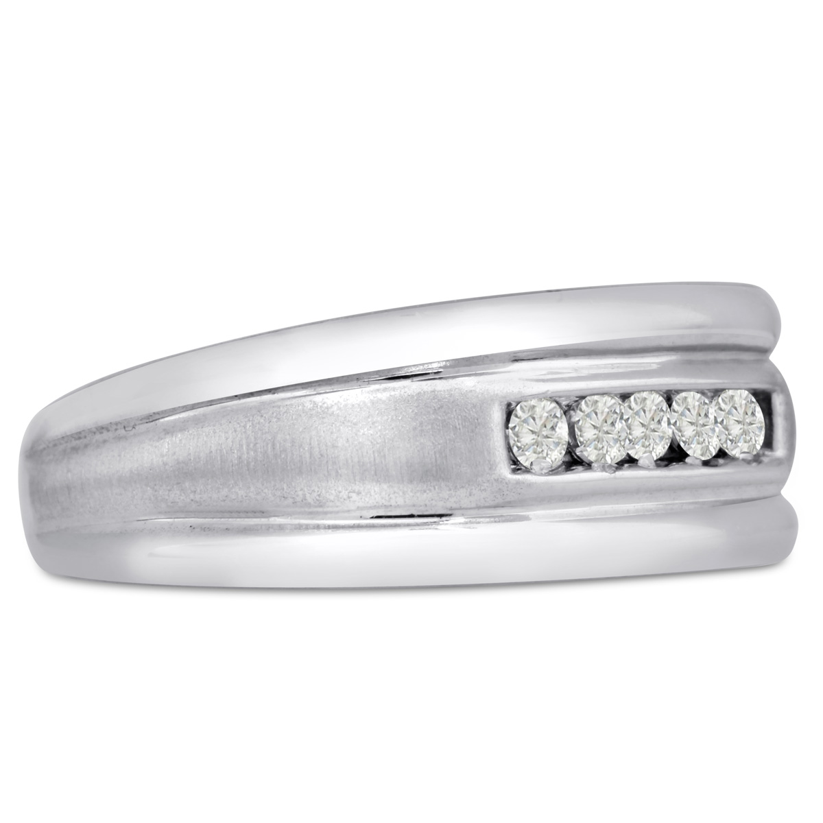 SuperJeweler Men's 1/4ct Diamond Ring In 10K White Gold I-J-K I1-I2
