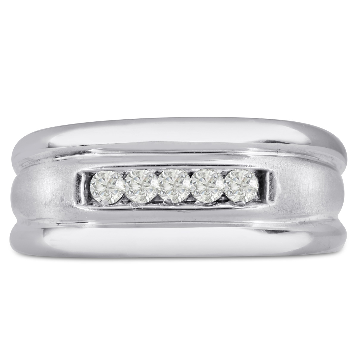 SuperJeweler Men's 1/4ct Diamond Ring In 10K White Gold I-J-K I1-I2