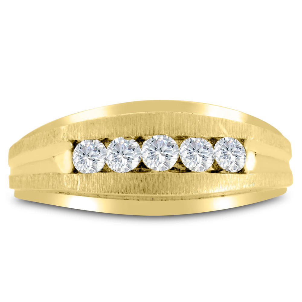 SuperJeweler Men's 1/2ct Diamond Ring In 10K Yellow Gold G-H I2-I3
