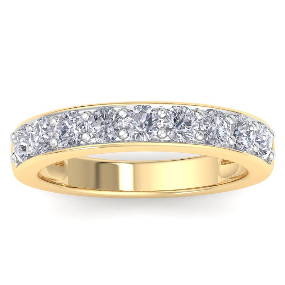 SuperJeweler 1 Carat Natural Earth-Mined Diamond Ring in Solid Yellow Gold (J-K I2)