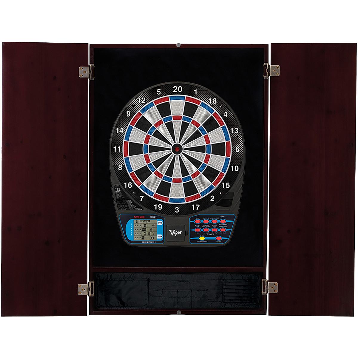 Viper 787 Electronic Dartboard Metropolitan Mahogany Finish Cabinet