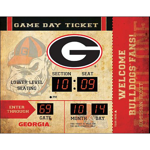 Team Sports America Georgia Bulldogs Bluetooth Scoreboard Wall Clock