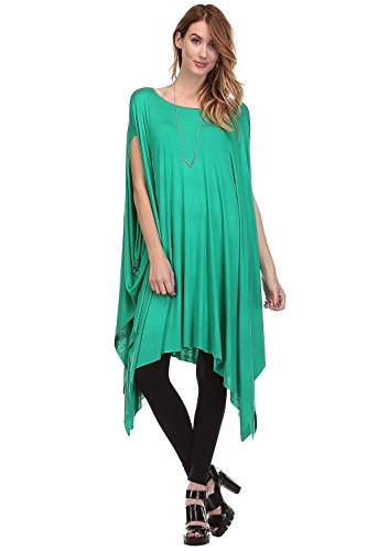 Fashion Secrets Women S Tunic Top Asymmetrical Oversized T Shirt Fashion Secrets Women S Tunic Top Asymmetrical Oversized T Shirt Poncho Summer Short Loose Dress Large Kelly Green