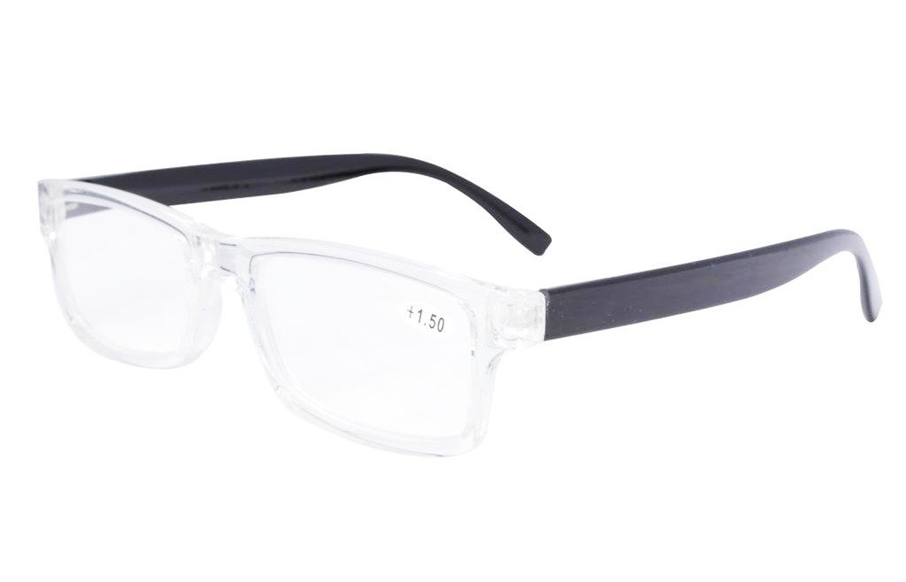 clear frame reading glasses
