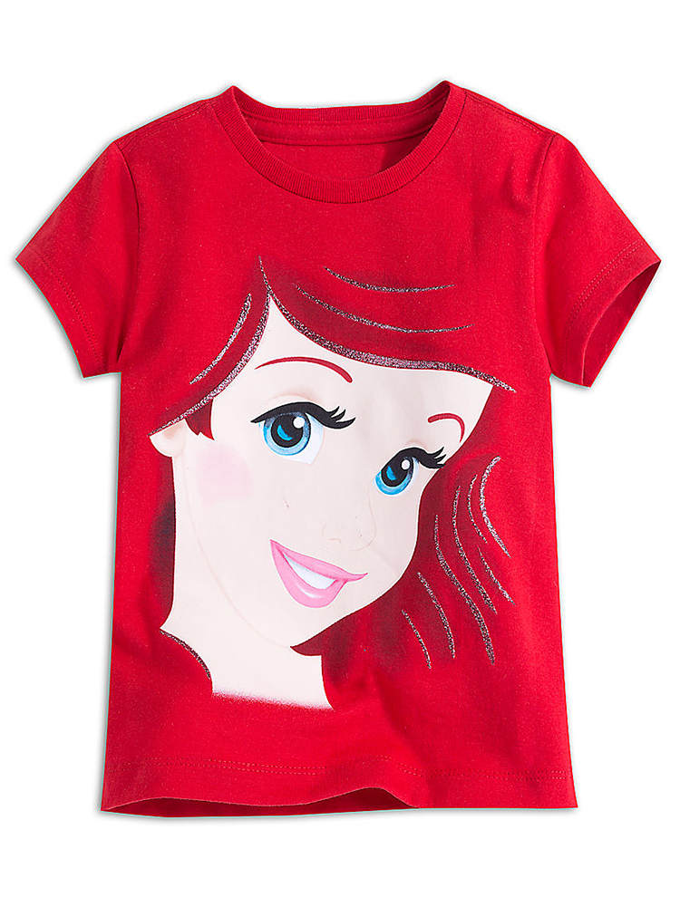 Arab two Performance Disney Girls Ariel - The Little Mermaid - Short Sleeve T-Shirt, Red