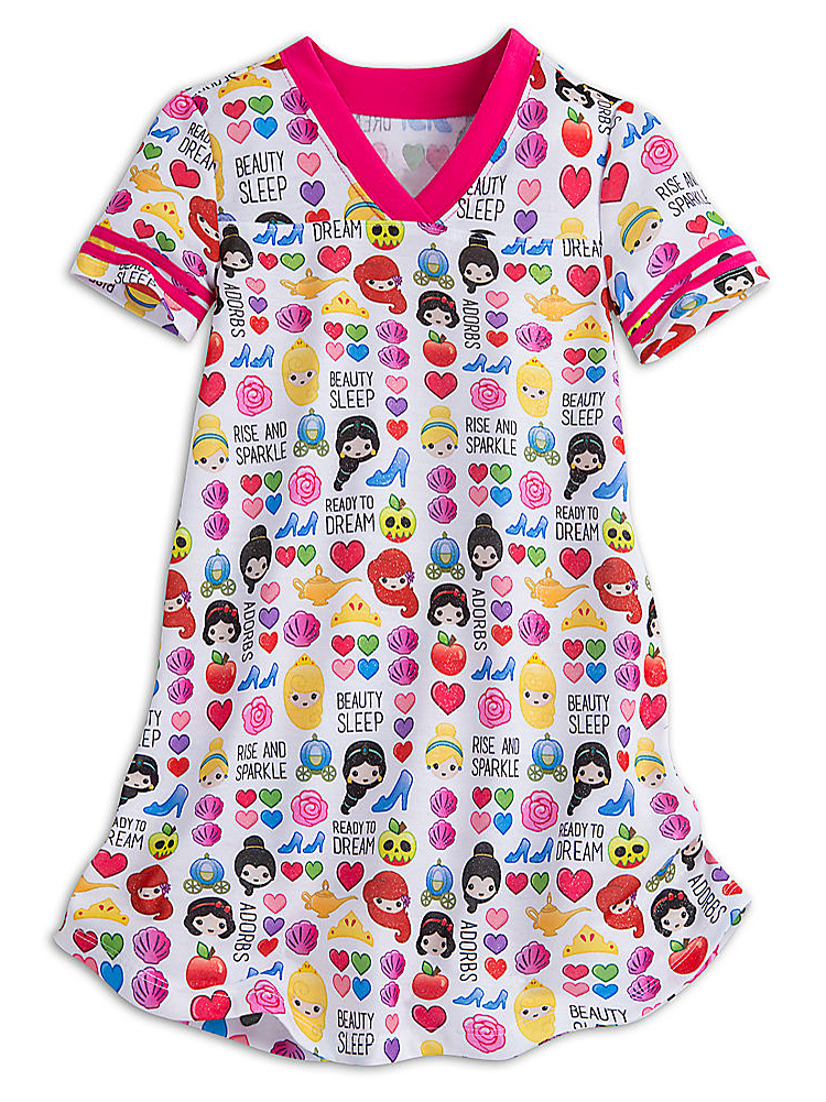 Disney Girls Princess Short Sleeve Nightshirt, Multicolor
