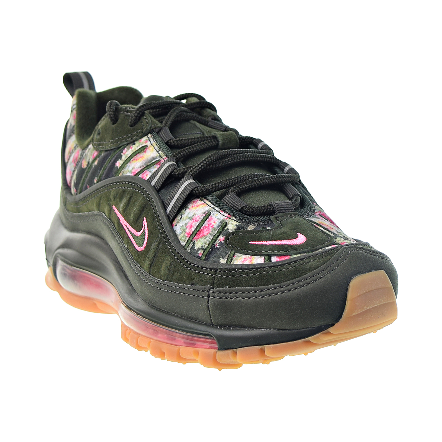 Nike Air Max 98 Floral Camo Women S Shoes Sequoia Metallic Black Aq6468 300 Nike Air Max 98 Floral Camo Women S Shoes Sequoia Metallic Black Aq6468 300
